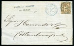 1877-81, Trois lettres avec càd Salonique sur type