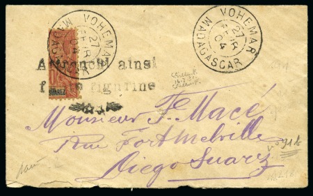Stamp of Colonies françaises » Madagascar (Poste française) 1904 Moitié de 50c Diégo Suarez avec surcharge "Affranchi