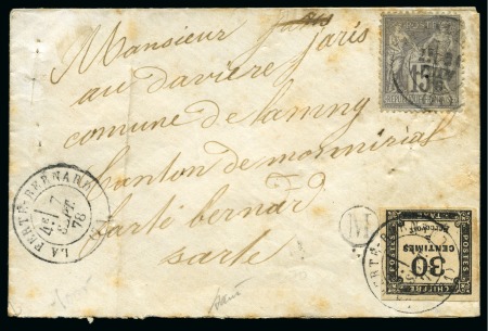 30c Taxe carré obl. La Ferté-Bernard 07.09.1878 sur