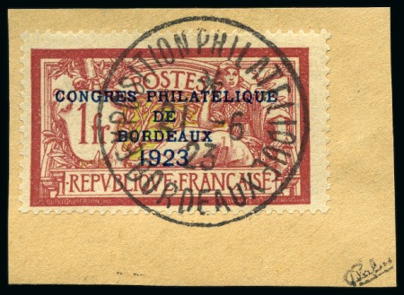 1923 Congrès Philatélique de Bordeaux obl. càd de