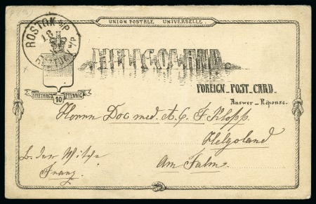 Stamp of German States » Heligoland Heligoland 1882. Rostok (Germany) Incoming reply postal