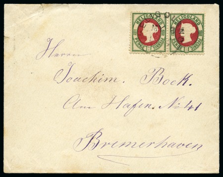 Heligoland 1882. Heligoland envelope sent to Bremerhaven