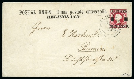 Heligoland 1879. Heligoland provisional postal envelope