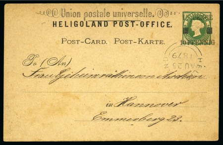 Heligoland 1879. Heligoland 10 Pfg on 5Pfg provisional