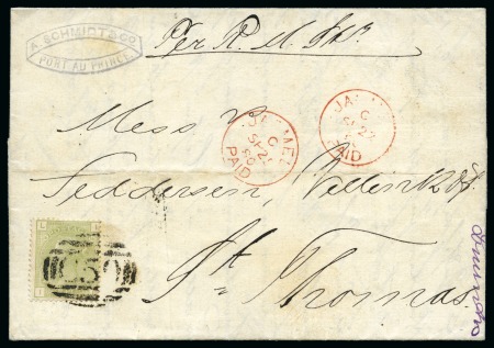 Stamp of Great Britain » British Post Offices Abroad » Haiti Great Britain 1880. Jacmel, Haiti folded entire sent