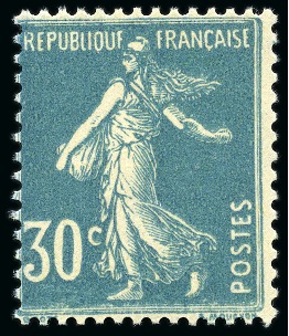 1924-26 Semeuse 30c bleu Type IIC, neuf sans ch., TB,