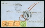 1865 Folded cover to USA franked French Colony Eagles