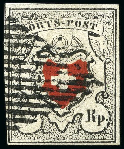 Orts-Post ohne Kreuzeinfassung, Type 2, mit schwarzer