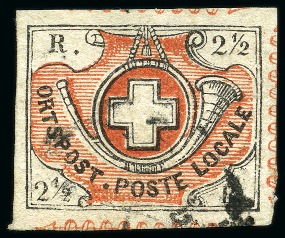 Stamp of Switzerland / Schweiz » "Waadt", "Neuenburg", "Winterthur" Winterthur mit Teil von einer Zürcher Rosette entwertet,