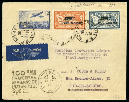1927 PA 1 et 2 obl. sur lettre pour le Brésil avec