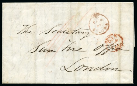 St Lucia 1864. (Castries) folded entire sent to London
