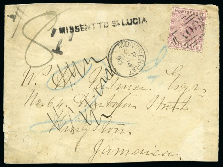 St Lucia / Montserrat 1890. St Lucia 1890 Montserrat