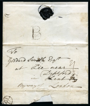 Stamp of Great Britain » Postal History » Pre-Adhesive & Stampless 1742 (Jun 9) Entire letter with fine "B" with "res" and "tol" in the loops