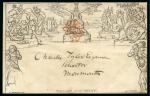 Stamp of Great Britain » 1840 Mulreadys & Caricatures 1840 1d Mulready envelope, stereo A160, with SOUTHAMPTON / SHIP LETTER