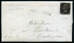 Stamp of Great Britain » 1840 1d Black and 1d Red plates 1a to 11 1842 Entire FROM SWITZERLAND carried privately to the UK and posted in London to Darlington with 1840 1d black