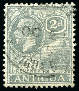 Stamp of Antigua & Barbuda 1921-29 2d Grey  with variety WATERMARK SIDEWAYS, lightly