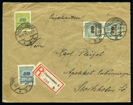 1923 (30.11) Registered cover from Charlottenburg to