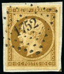 1852 10c Présidence bistre-brun foncé, obl. PC 1752