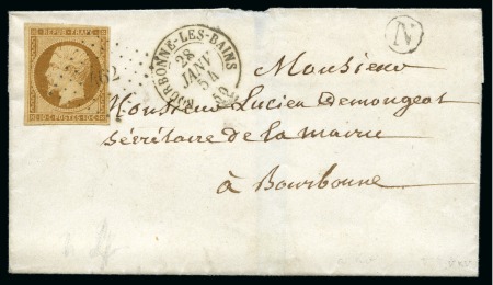 1852 10c Présidence obl. PC 462 sur lettre locale de