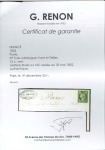 1849 15c vert obl. étoile sur lettre de Paris 25.05.52