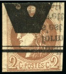 1870 2c Bordeaux chocolat foncé, avec rare oblitération