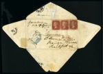 1870 (Oct 4) Envelope opened out to show  "The Patent Eureka Pictorial Opaque Envelope no. 324"