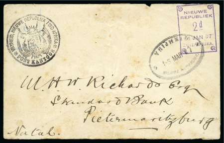 Stamp of South Africa » New Republic 1887 2d postal stationery envelope on white paper,