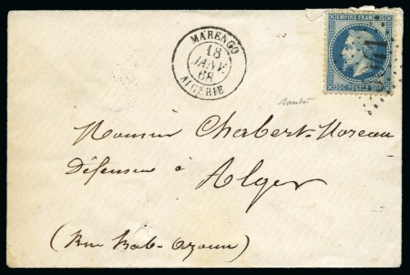 1868  GC 5041 sur 20c Lauré sur lettre de Marengo 18.01.68 (càd type 15), TB, signé Baudot