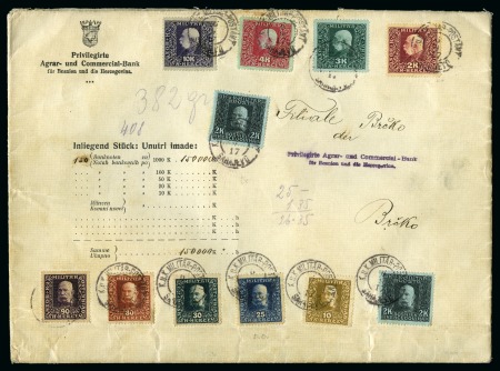 1917 KUK Declared value cover from Sarajevo to Brcko