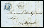 1857-1876, Lot de 5 lettres avec càd Bat. à Vap.