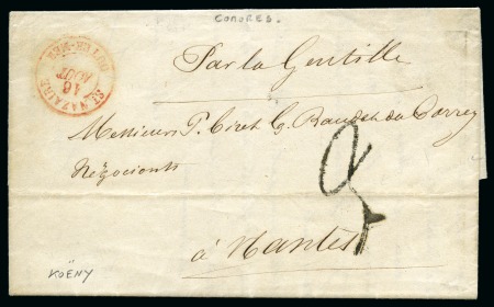 1858 Lettre datée de Koëny aux Comores pour Nantes