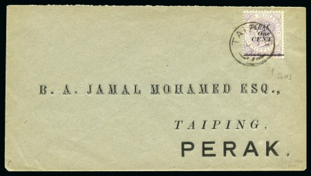 1891 (Jun 1) Envelope sent locally in Taiping with