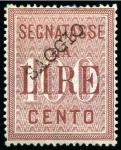 1884 Postage Due 50L green & 100L carmine red, mint both with SAGGIO ovpt, very fine