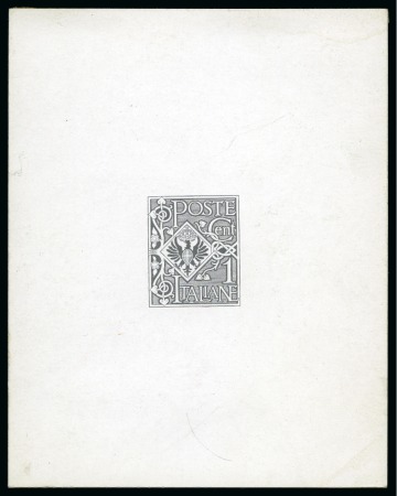 1901 Floreale 1c grey, die proof on carton paper, very fine and scarce, cert. Diena (1991)