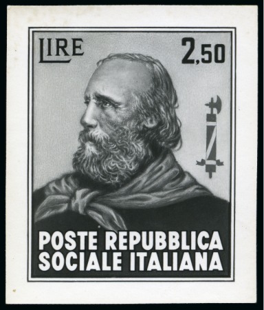 Stamp of Italy 1945 Unissued 2,50L enlarged photographic essay, fine & unusual, cert. Sirotti (2004)