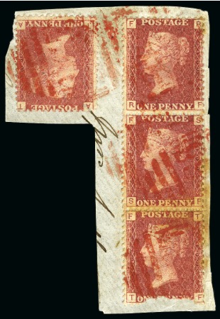 Stamp of Great Britain » British Post Offices Abroad » Peru 1864-79 1d Rose-Red, four singles tied on a fragment by red "D65" cancels thought to be from PISAGUA
