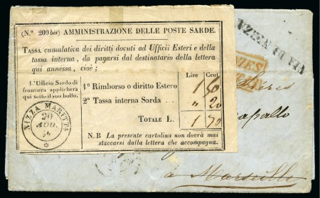 1854 Pli de Porto Cabello au Vénézuela pour Marseille,