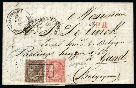 1863 30c Brown and 40C rose, De La Rue printing,  cancelled