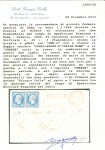 20c bleu, deux exemplaires obl. "CER-2" en rouge, sur lettre chargé pour Elbeuf, France, avec càd "CORP-EXPER-D'ITALIE-ROME" et "CHARGE" aussi en rouge, TB et très rare, seul affranchissement connu avec cette oblitér