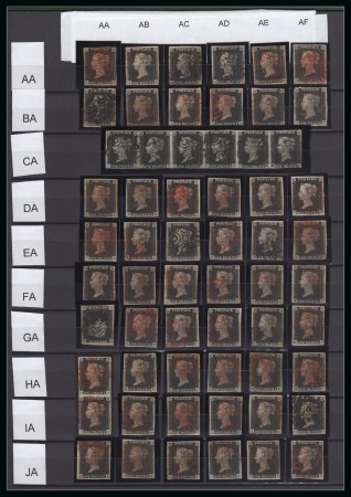 Stamp of Great Britain » 1840 1d Black and 1d Red plates 1a to 11 1840 1d Black pl.1b COMPLETE PLATE RECONSTRUCTION