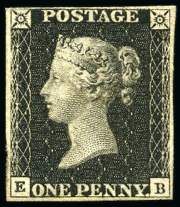 Stamp of Great Britain » 1840 1d Black and 1d Red plates 1a to 11 1840 1d Black pl.6 mint part og with fine to good margins