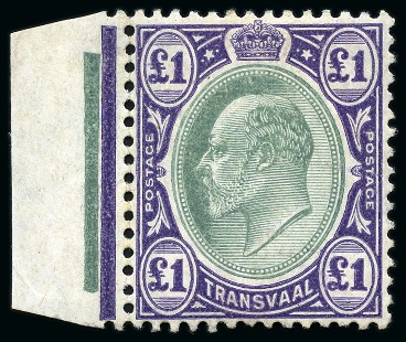 1903 WCA £1 green and violet, mint nh left marginal