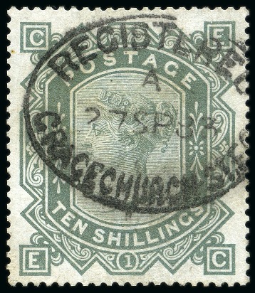 Stamp of Great Britain » 1855-1900 Surface Printed 1867-83 Wmk Anchor 10s greenish grey on white paper