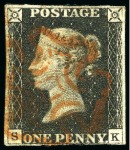Stamp of Great Britain » 1840 1d Black and 1d Red plates 1a to 11 1840 1d Black used group of 15, several with four margins, one with WHITE MC