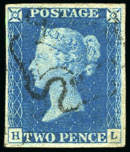 Stamp of Great Britain » 1840 2d Blue (ordered by plate number) 1840 2d Blue used group of 16, a few with four margins, various faults, some with nice cancels