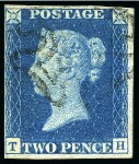 1840 2d Blue used group of 16, a few with four margins, various faults, some with nice cancels