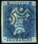 1840 2d Blue used group of 16, a few with four margins, various faults, some with nice cancels