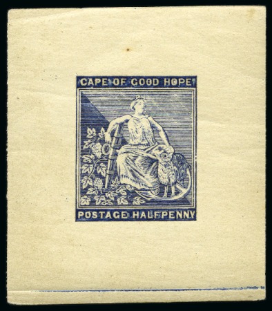 Stamp of South Africa » Cape of Good Hope 1871-76 Die proofs for the 1/2d value in blue and green,