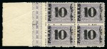 1879 Provisional surcharged issue, block of 16 of the 5pa and block of 4 of 10pa mint