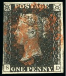 Stamp of Great Britain » 1840 1d Black and 1d Red plates 1a to 11 1840 1d Black pl.11 SD with just clear to good margins,